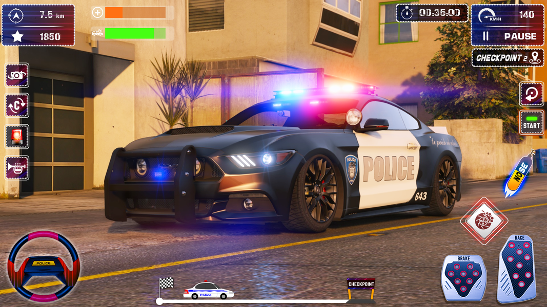 Police Car Chase Parking Games - Gameplay image of android game