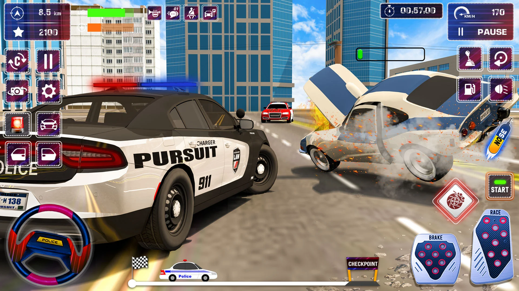 Police Car Chase Parking Games - Gameplay image of android game