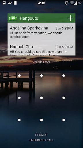 Hangouts Widget - Image screenshot of android app