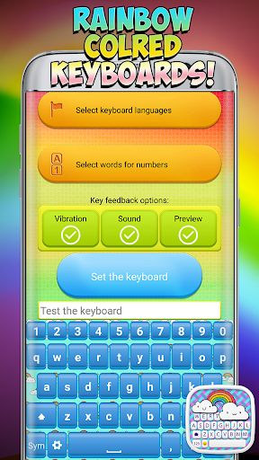 Rainbow Color Keyboard Themes - عکس برنامه موبایلی اندروید