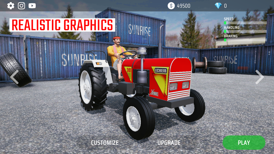 Indian Tractor Stunt Simulator - Gameplay image of android game