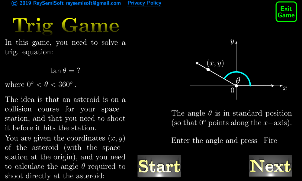 Trig Game - Image screenshot of android app