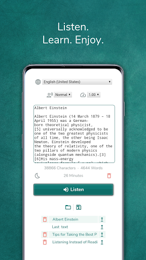 Text reader - text and voice - عکس برنامه موبایلی اندروید