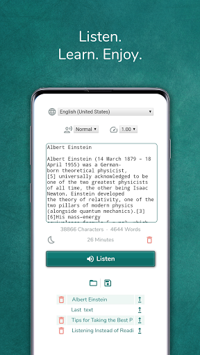 Text reader - text and voice - Image screenshot of android app