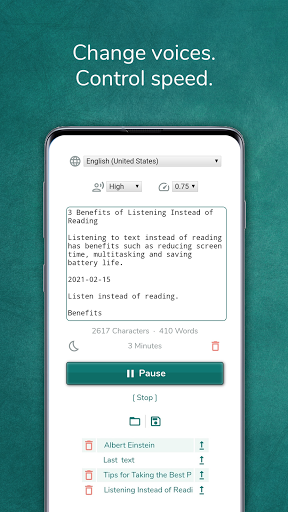 Text reader - text and voice - عکس برنامه موبایلی اندروید