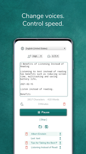 Text reader - text and voice - Image screenshot of android app