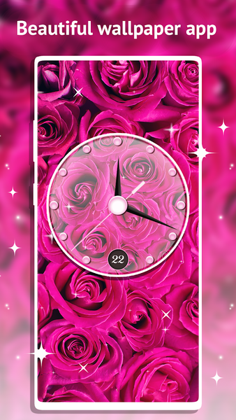 Rose Clock Live Wallpaper - عکس برنامه موبایلی اندروید