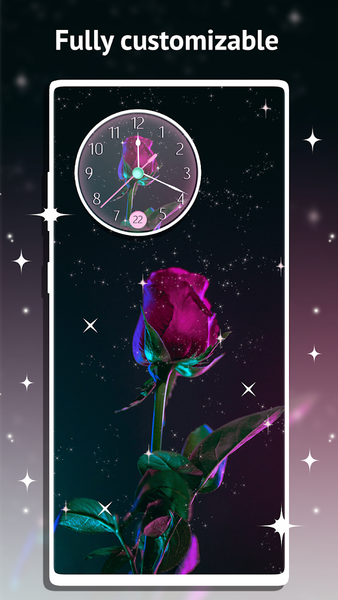 Rose Clock Live Wallpaper - عکس برنامه موبایلی اندروید