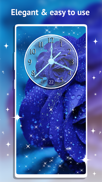 Rose Clock Live Wallpaper - Image screenshot of android app