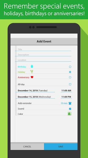 Easy Calendar App & Reminder - عکس برنامه موبایلی اندروید