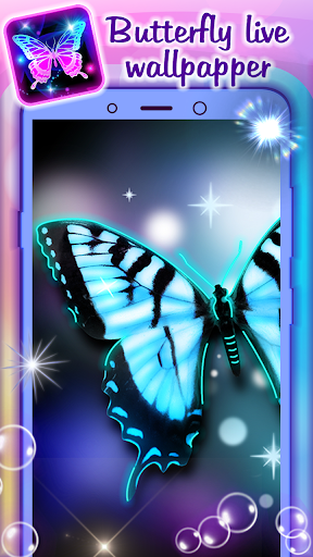 Neon Butterfly Moving Background  App - عکس برنامه موبایلی اندروید