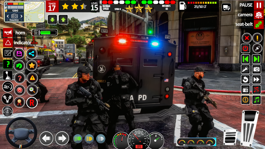 City Cop Car Chase Game - Gameplay image of android game