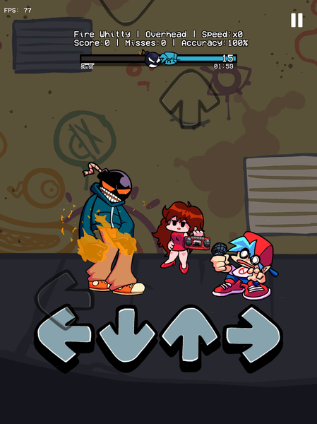 FNF Beat Fire Fight Whitty Mod - Gameplay image of android game