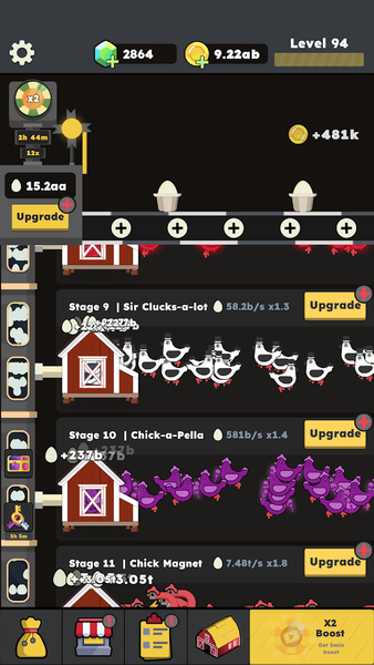 Idle Chicken Farm Tycoon - Gameplay image of android game