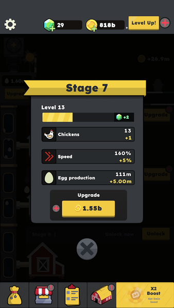 Idle Chicken Farm Tycoon - Gameplay image of android game