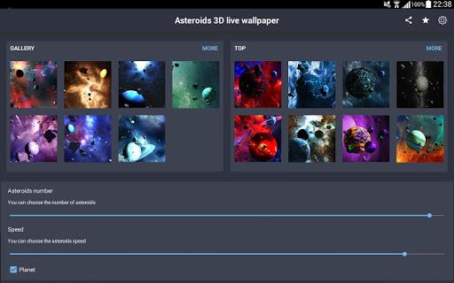 Asteroids 3D live wallpaper - Image screenshot of android app