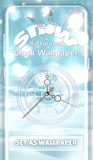 Snow Background Clock Wallpaper - Image screenshot of android app