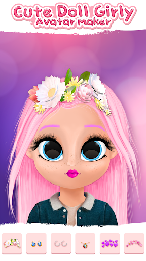 Cute Doll Girly Avatar Maker - عکس برنامه موبایلی اندروید