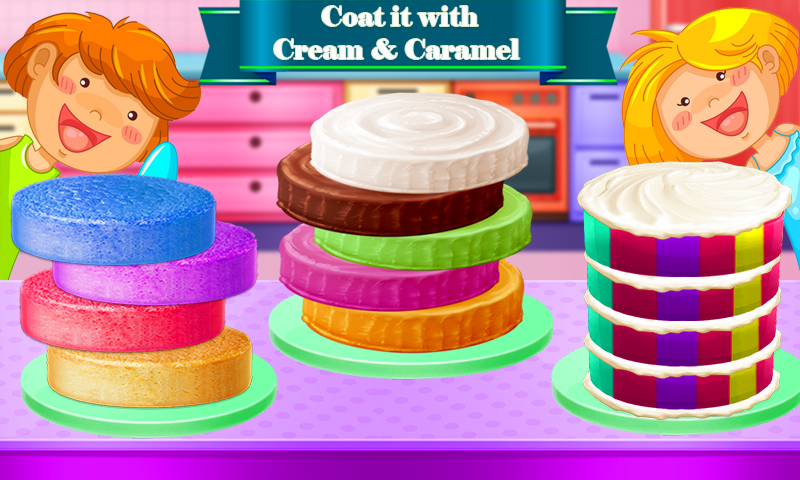 Rain Bow Cake Maker - Gameplay image of android game