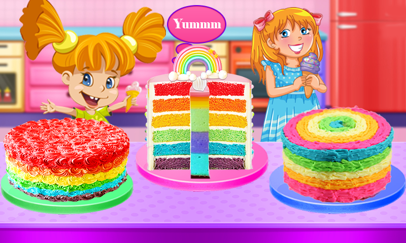 Rain Bow Cake Maker - Gameplay image of android game