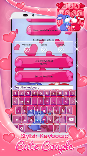 Stylish Keyboard Cute Couple - عکس برنامه موبایلی اندروید