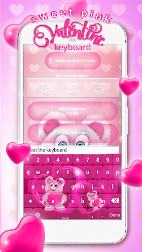 Sweet Pink Valentine Keyboard - Image screenshot of android app