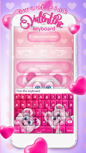 Sweet Pink Valentine Keyboard - عکس برنامه موبایلی اندروید