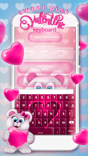 Sweet Pink Valentine Keyboard - Image screenshot of android app