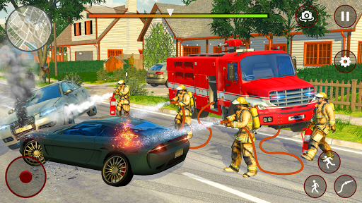 Real Firefighter Simulator: 3D Fire Fighter Games - Gameplay image of android game