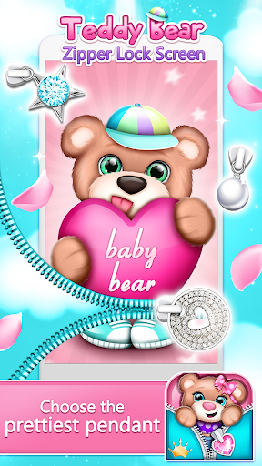 Teddy Bear Zipper Lock Screen - عکس برنامه موبایلی اندروید