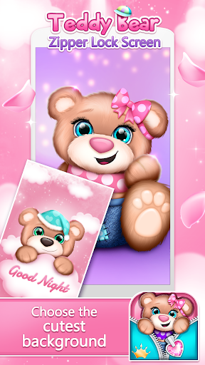 Teddy Bear Zipper Lock Screen - عکس برنامه موبایلی اندروید