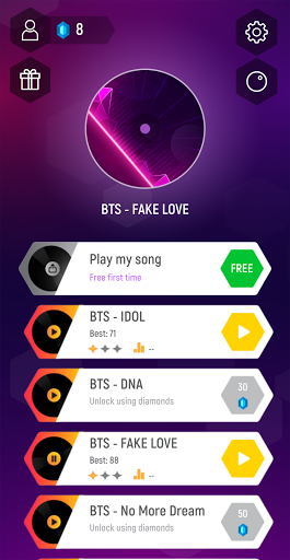 Music Hop : BTS Dance - Gameplay image of android game