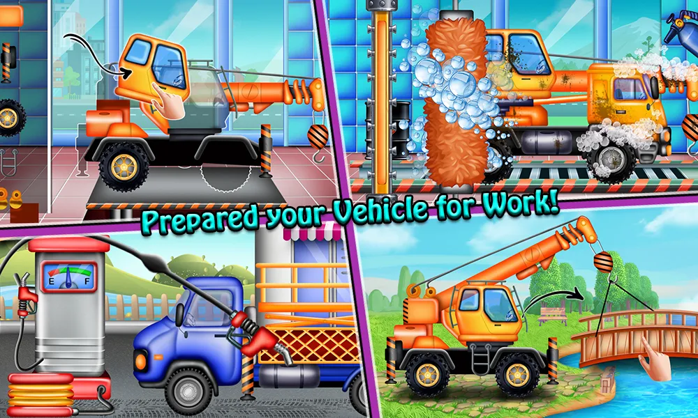 Build Town House with Trucks - Gameplay image of android game