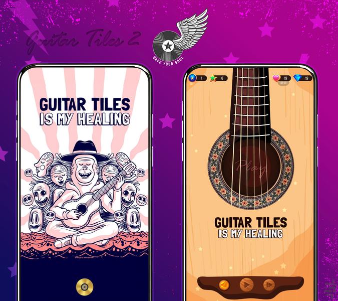 Guitar Tiles 2: کاشی های گیتار 2 - Gameplay image of android game