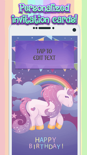 Unicorn Invitation Maker - Image screenshot of android app