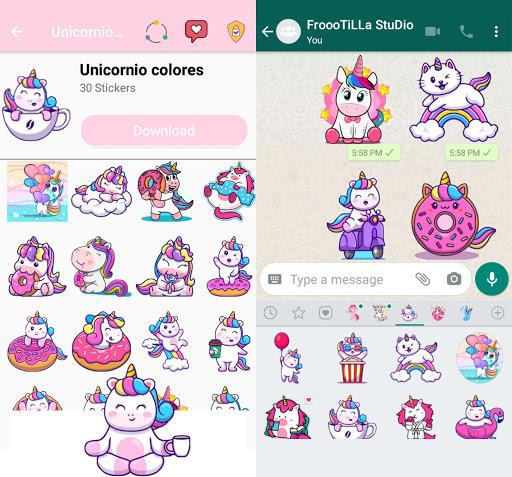 🦄Cute Unicorn Stickers - WAStickerApps - عکس برنامه موبایلی اندروید