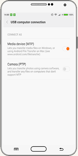 usb otg settings driver connect phone for android - Image screenshot of android app