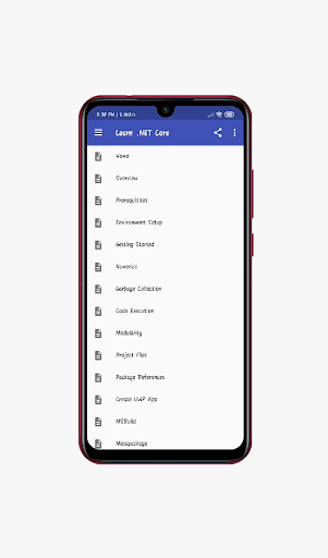 Learn .NET Core - Image screenshot of android app