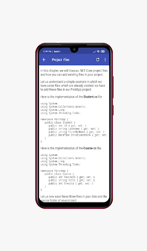 Learn .NET Core - Image screenshot of android app