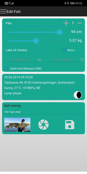 fish trace - fishing logbook - عکس برنامه موبایلی اندروید