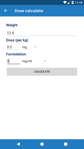 Vet Calculator - Image screenshot of android app