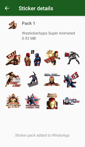 Animated Superheroes WASticker - Image screenshot of android app