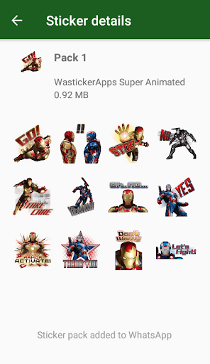 Animated Superheroes WASticker - عکس برنامه موبایلی اندروید