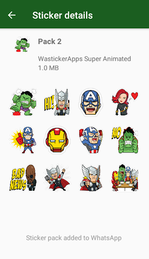 Animated Superheroes WASticker - عکس برنامه موبایلی اندروید