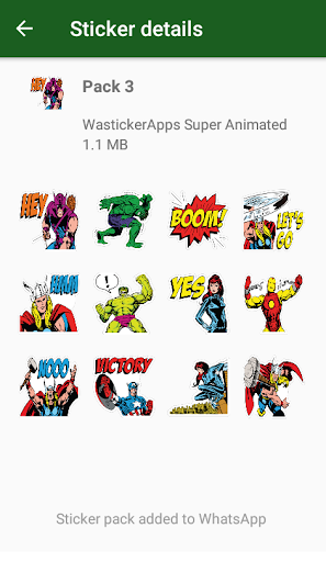 Animated Superheroes WASticker - عکس برنامه موبایلی اندروید