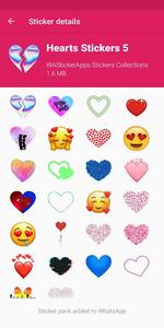 New hearts stickers WAStickerApps – استیکر واتساپ قلب - عکس برنامه موبایلی اندروید