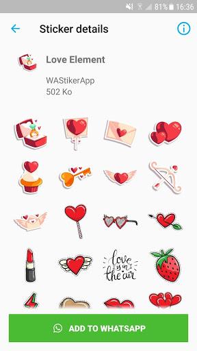 WAStickerApps - Romance Stickers Love Story Packs - Image screenshot of android app