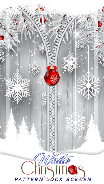 White Christmas Pattern Lock Screen - Image screenshot of android app