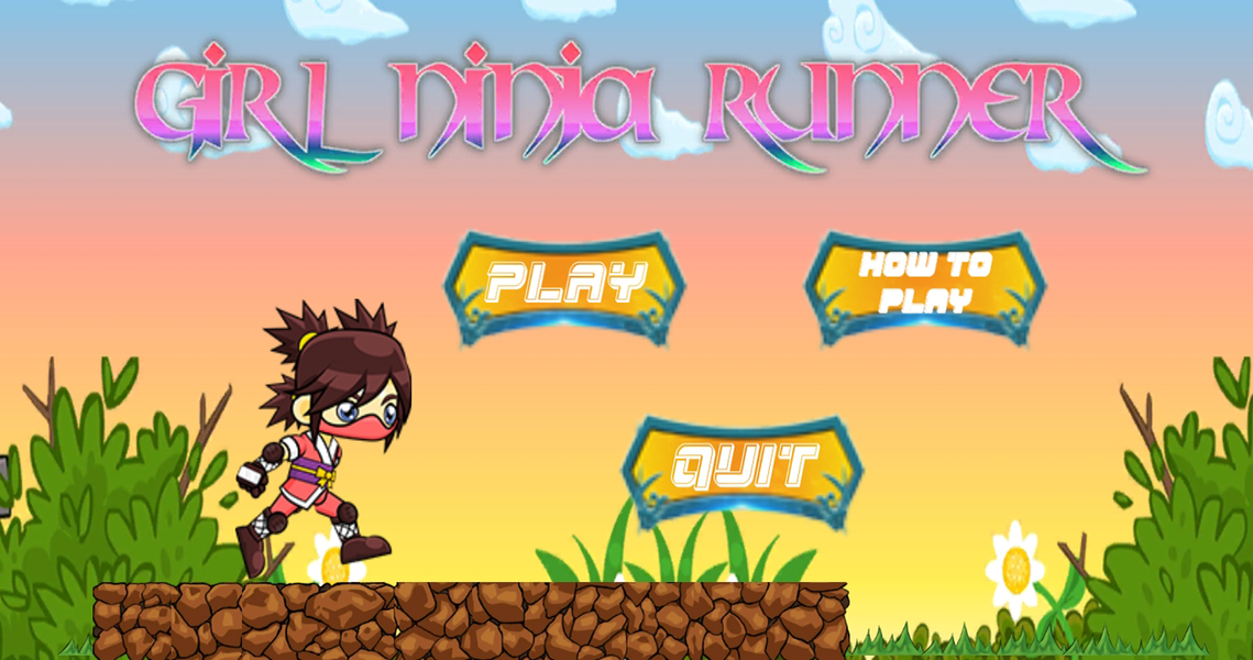 Girl Ninja Runner - Gameplay image of android game