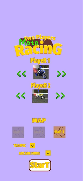 Two Player Motorcycle Racing - عکس بازی موبایلی اندروید